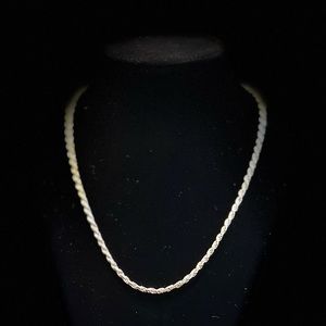 Sterling silver rope-link chain necklace